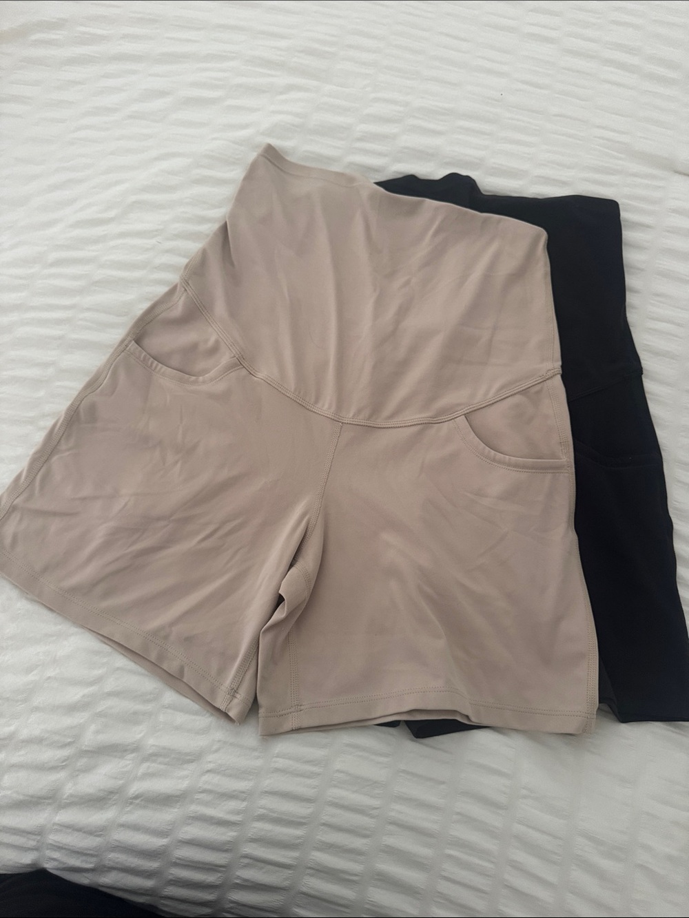 High-Waist Women’s Shorts in Beige and Black
